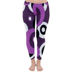 Purple Pattern Winter Leggings  by Valentinaart