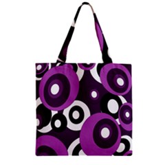 Purple Pattern Zipper Grocery Tote Bag by Valentinaart