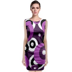 Purple Pattern Classic Sleeveless Midi Dress by Valentinaart