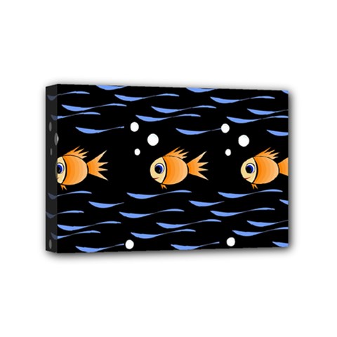 Fish Pattern Mini Canvas 6  X 4  by Valentinaart