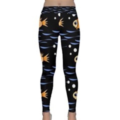 Fish Pattern Yoga Leggings  by Valentinaart