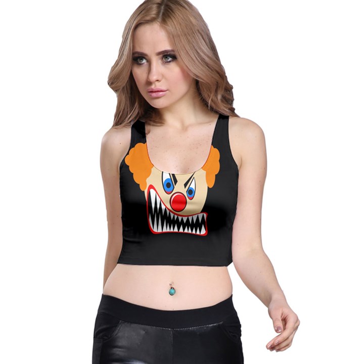 Evil clown Racer Back Crop Top