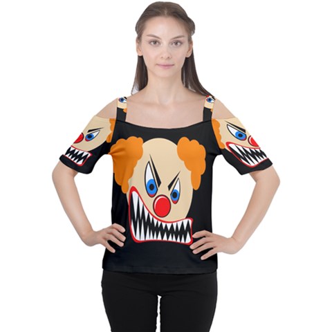 Evil Clown Women s Cutout Shoulder Tee by Valentinaart