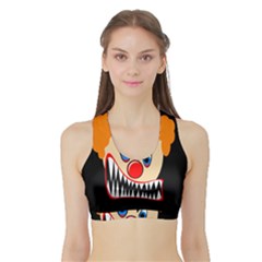 Evil Clown Sports Bra With Border by Valentinaart