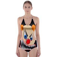 Evil Clown Cut-out One Piece Swimsuit by Valentinaart