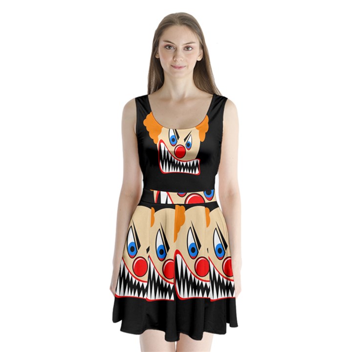 Evil clown Split Back Mini Dress 