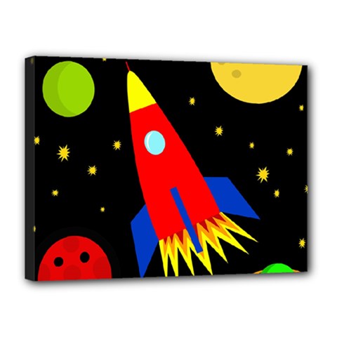 Spaceship Canvas 16  X 12  by Valentinaart