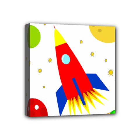 Transparent Spaceship Mini Canvas 4  X 4  by Valentinaart