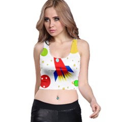 Transparent Spaceship Racer Back Crop Top by Valentinaart