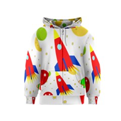 Transparent Spaceship Kids  Zipper Hoodie