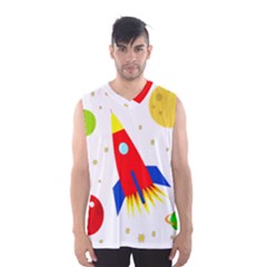 Transparent Spaceship Men s Basketball Tank Top by Valentinaart