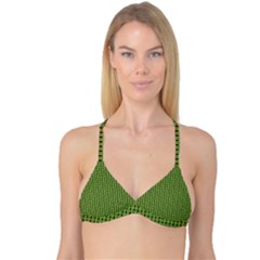 Mod Green Orange Pattern Reversible Tri Bikini Top by BrightVibesDesign