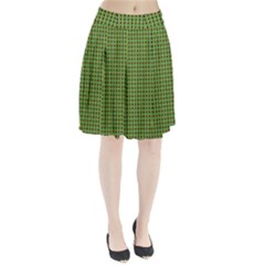 Mod Green Orange Pattern Pleated Mesh Skirt by BrightVibesDesign