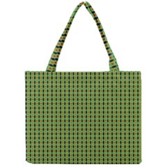 Mod Green Orange Pattern Mini Tote Bag