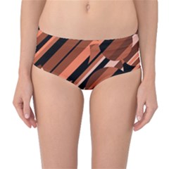 Orange Pattern Mid-waist Bikini Bottoms by Valentinaart