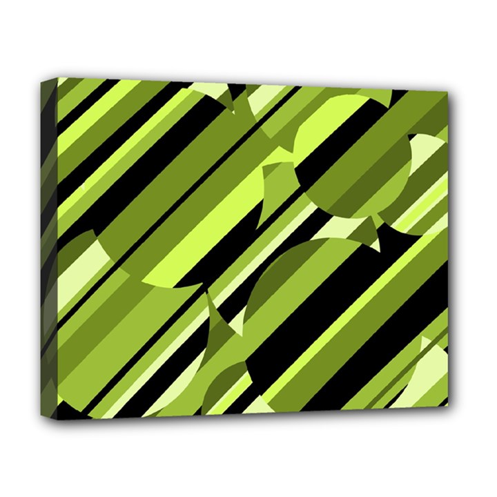 Green pattern Deluxe Canvas 20  x 16  