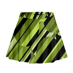 Green Pattern Mini Flare Skirt by Valentinaart