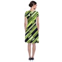 Green pattern Short Sleeve Front Wrap Dress View2