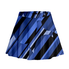 Blue Pattern Mini Flare Skirt by Valentinaart