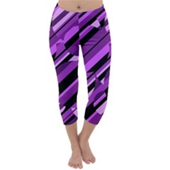 Purple Pattern Capri Winter Leggings  by Valentinaart