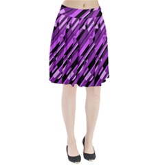 Purple Pattern Pleated Mesh Skirt by Valentinaart