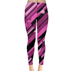 Magenta Pattern Leggings  by Valentinaart