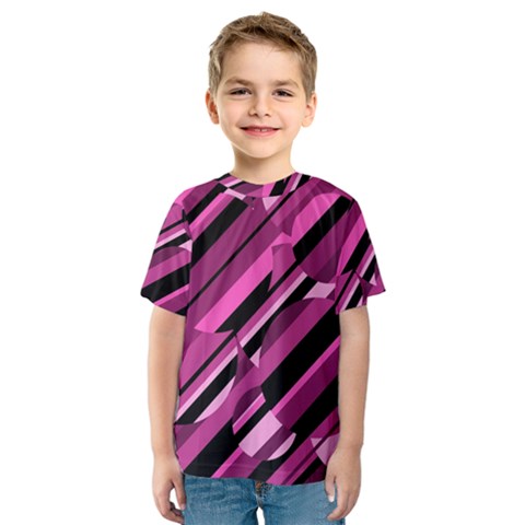 Magenta Pattern Kid s Sport Mesh Tee by Valentinaart