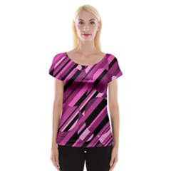 Magenta Pattern Women s Cap Sleeve Top by Valentinaart