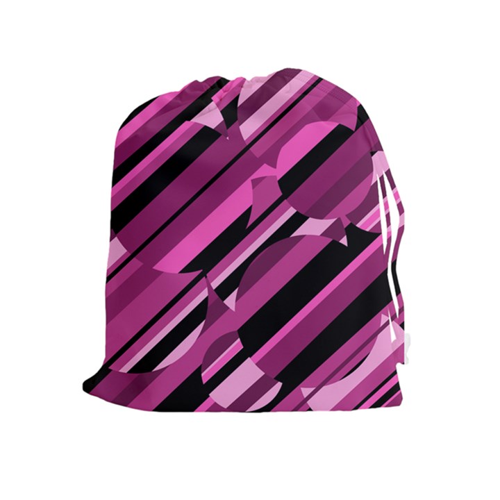 Magenta pattern Drawstring Pouches (Extra Large)