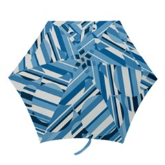 Blue Pattern Mini Folding Umbrellas by Valentinaart