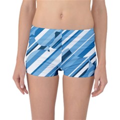 Blue Pattern Reversible Boyleg Bikini Bottoms by Valentinaart