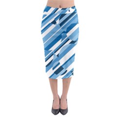 Blue Pattern Midi Pencil Skirt by Valentinaart