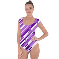 Purple Pattern Short Sleeve Leotard  by Valentinaart