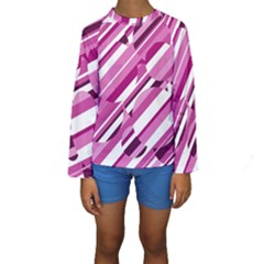 Magenta Pattern Kid s Long Sleeve Swimwear by Valentinaart