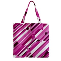 Magenta Pattern Zipper Grocery Tote Bag by Valentinaart