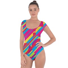 Colorful Summer Pattern Short Sleeve Leotard  by Valentinaart