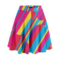 Colorful Summer Pattern High Waist Skirt by Valentinaart