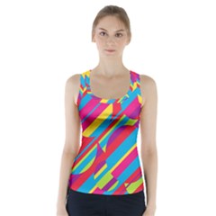 Colorful Summer Pattern Racer Back Sports Top by Valentinaart