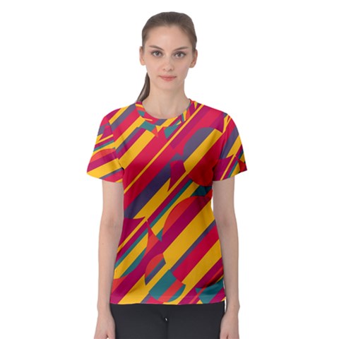 Colorful Hot Pattern Women s Sport Mesh Tee by Valentinaart