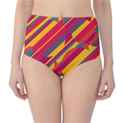 Colorful Hot Pattern High-waist Bikini Bottoms by Valentinaart