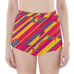 Colorful Hot Pattern High-waisted Bikini Bottoms by Valentinaart