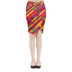 Colorful Hot Pattern Midi Wrap Pencil Skirt by Valentinaart