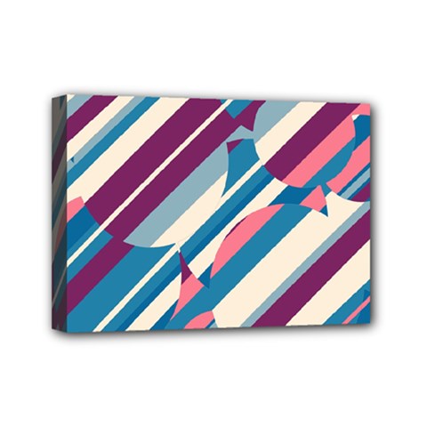 Blue And Pink Pattern Mini Canvas 7  X 5  by Valentinaart