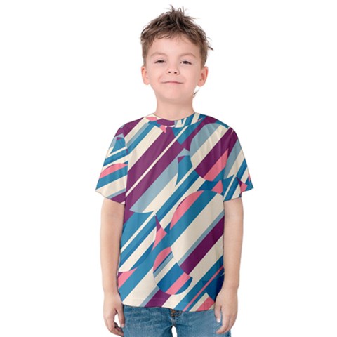 Blue And Pink Pattern Kid s Cotton Tee by Valentinaart