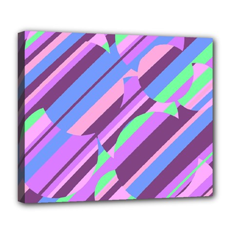 Pink, Purple And Green Pattern Deluxe Canvas 24  X 20   by Valentinaart