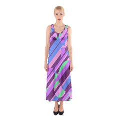 Pink, Purple And Green Pattern Sleeveless Maxi Dress by Valentinaart