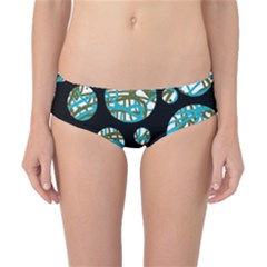 Decorative Blue Abstract Design Classic Bikini Bottoms by Valentinaart