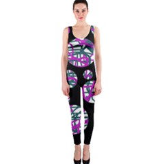 Purple Decorative Design Onepiece Catsuit by Valentinaart