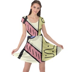 Decorative Abstraction Cap Sleeve Dresses by Valentinaart