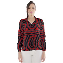 Red And Black Abstraction Wind Breaker (women) by Valentinaart